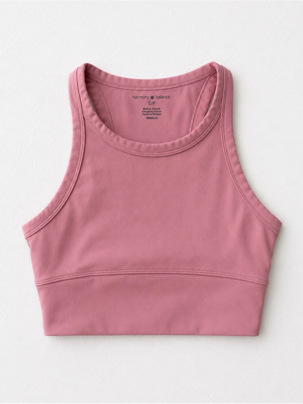Harmony & Balance Pink Longline Sports Bra – Size Small